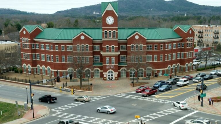 Bird's eye view of Cumming, GA.